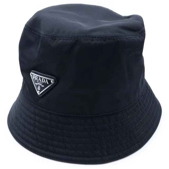 Prada Re-Nylon Bucket Hat Triangle Logo Black in Black Nylon from The Reluxe, photo 1 of 1