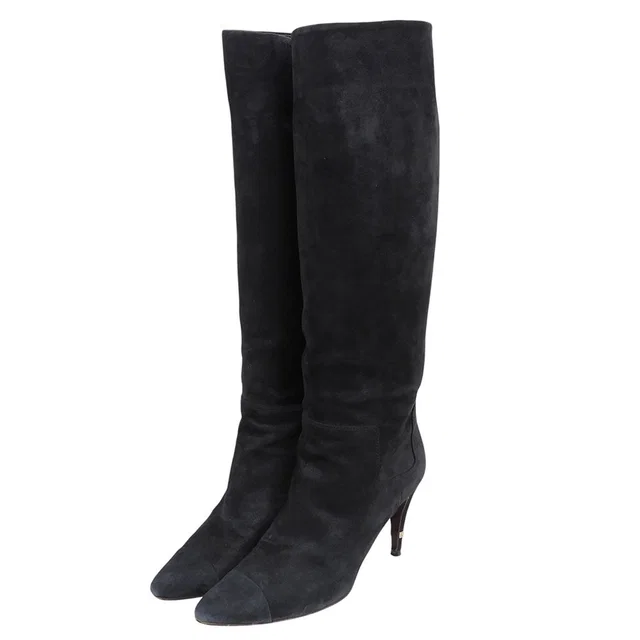 Chanel Heels Long Boots Black in Black Leather from The Reluxe, photo 1 of 1