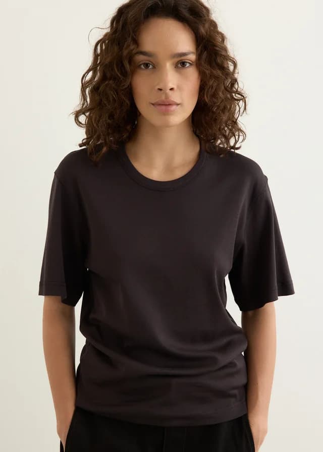 Lemaire Rib T-Shirt in SQUID INK, image 1 of 1 from Incu