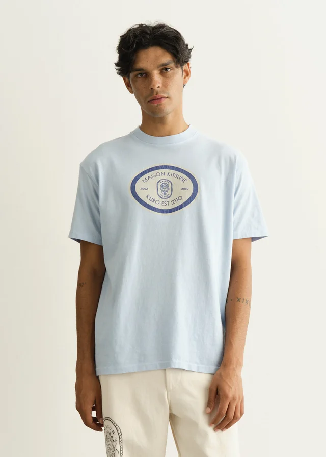 Maison Kitsune x Kuro Grand Est. Vintage Wash T-Shirt in LIGHT BLUE, image 1 of 1 from Incu