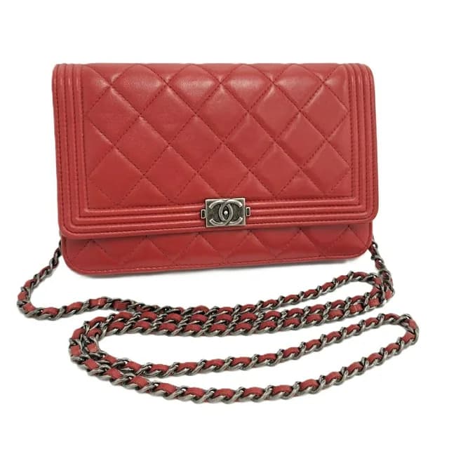 Chanel Boy Chain Wallet Lambskin Shoulder Bag in Lambskin from The Reluxe, photo 1 of 1