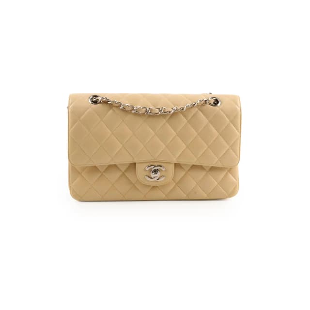 Chanel Medium/Large Caviar Double Classic Flap Beige in Beige Caviar leather from The Purse Affair, photo 1 of 1