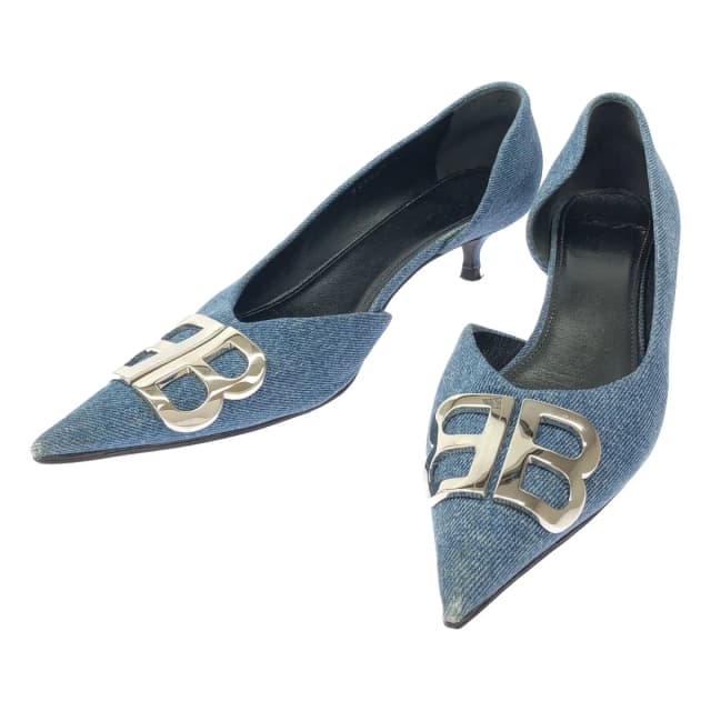 Balenciaga Denim Flat Pumps Indigo Blue in Blue Denim from The Reluxe, photo 1 of 1