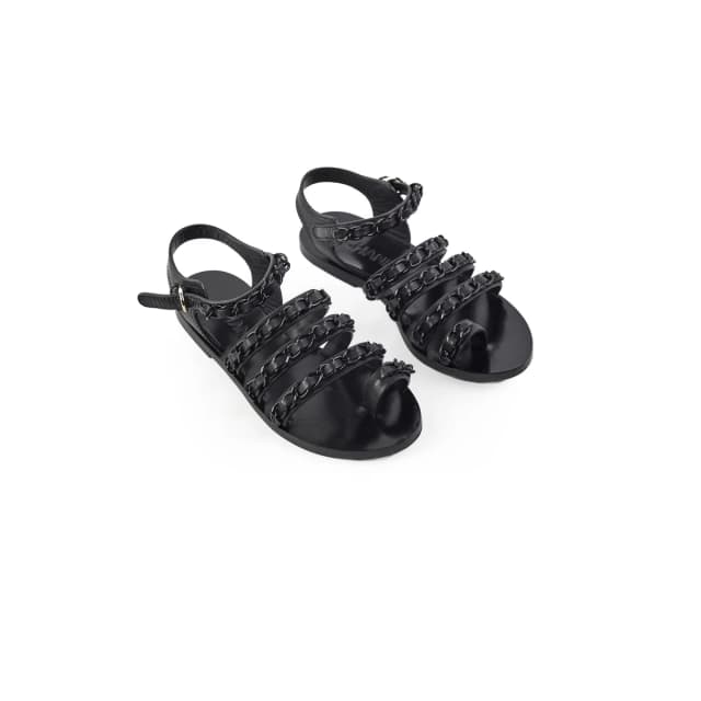Chanel Chain Sandals Black Size 36 in Black Leather from The Purse Affair, photo 1 of 1