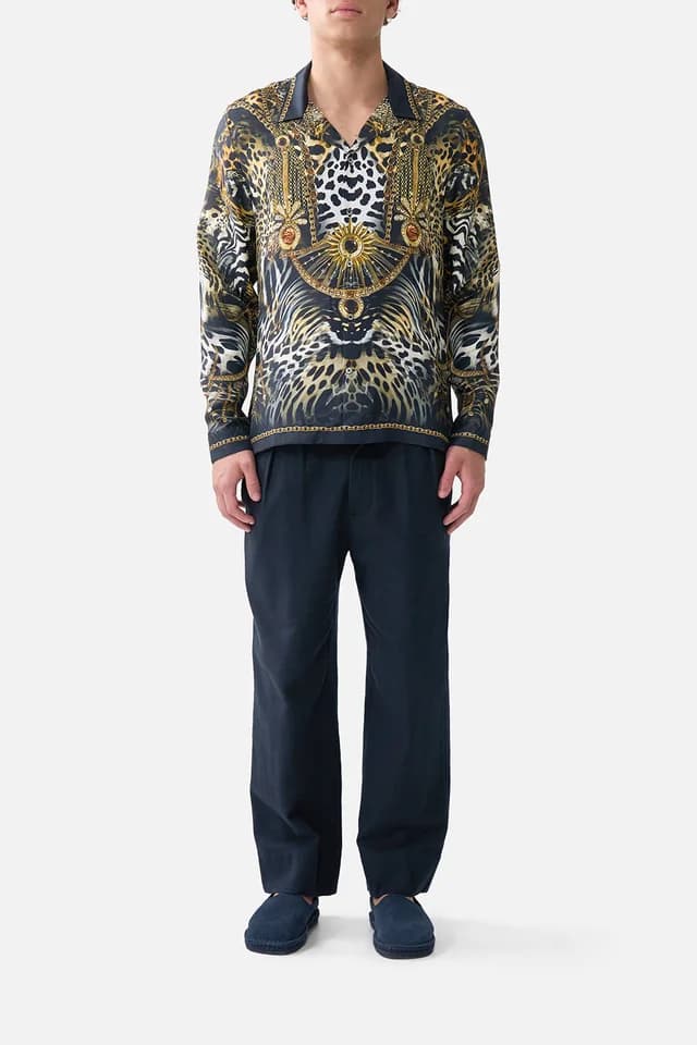 Camilla eBoutique LONG SLEEVE CAMP COLLARED SHIRT FELINE FOLKLORE, image 1 of 1 from CAMILLA