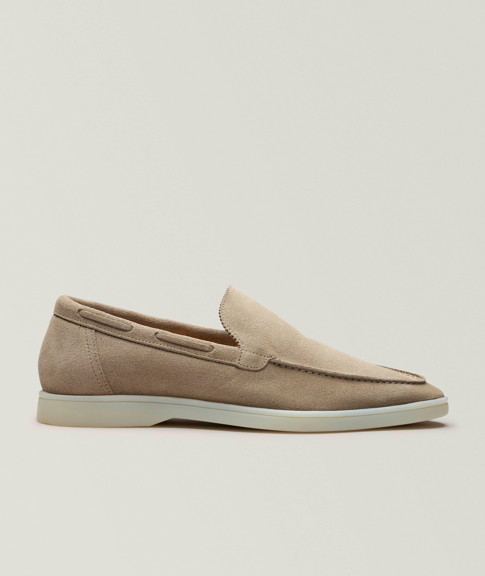 Aurélien Softey Suede Yacht Loafers in Grey Suede & Nubuck, image 1 of 1 from Harry Rosen