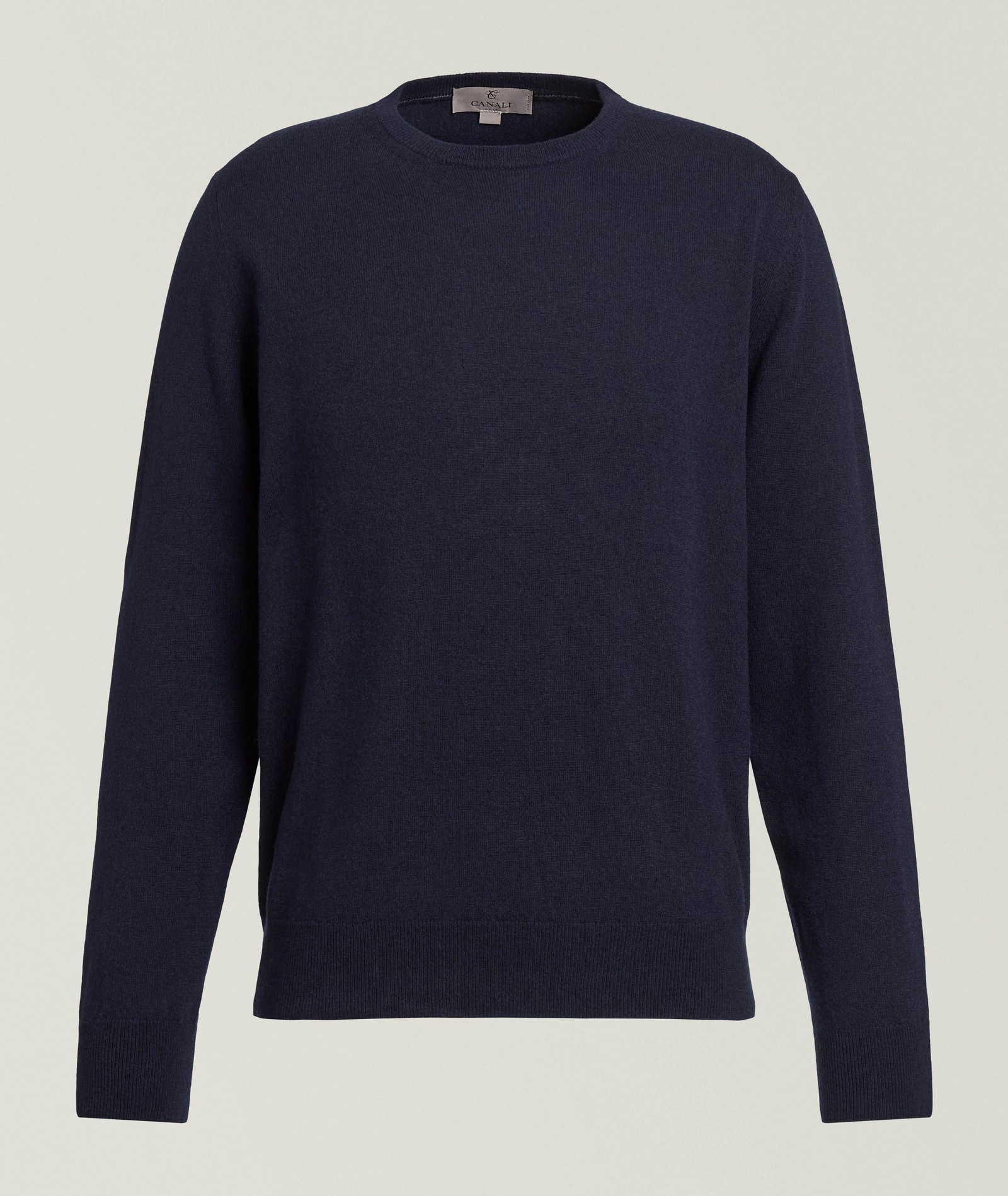 Canali Cashmere Crewneck Sweater in Blue, image 1 of 1 from Harry Rosen