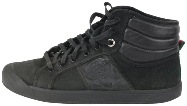 Gucci Men's US 9.5 High Top Web Black Sneaker Boot in Black Canvas from Bagriculture, photo 1 of 1