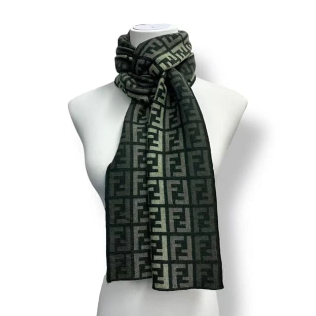 Fendi Scarf Wool Fflogo Green in Green Wool from The Reluxe, photo 1 of 1