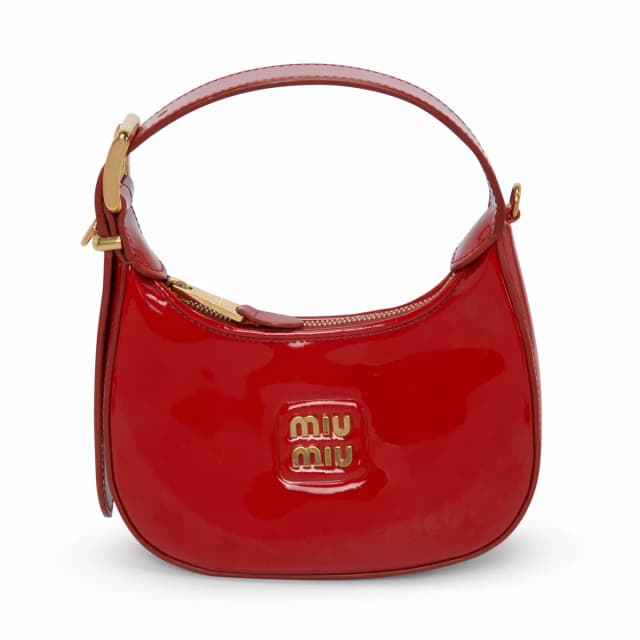 Miu Miu Patent Mini Hobo Bag in Red Patent leather from Blue Spinach, photo 1 of 1