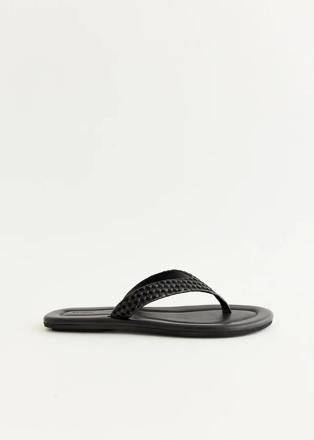 St Agni Lattice Weave Thong in Black, image 1 of 1 from Incu