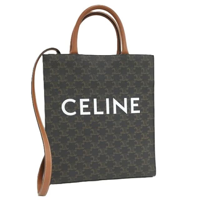 Celine 2-Way Shoulder Bag Tote Triomphe Small Bartical Cabas Brown in Brown Leather from The Reluxe, photo 1 of 1