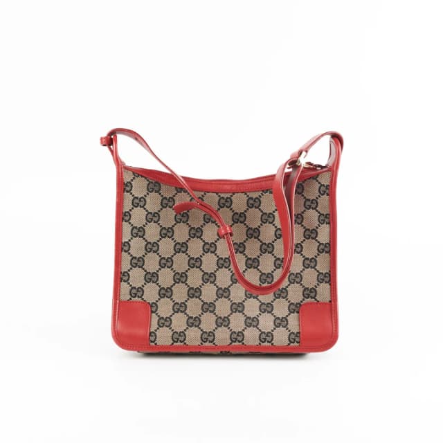 Gucci Monogram Red Shoulder Bag in Red Canvas from The Purse Affair, photo 1 of 1