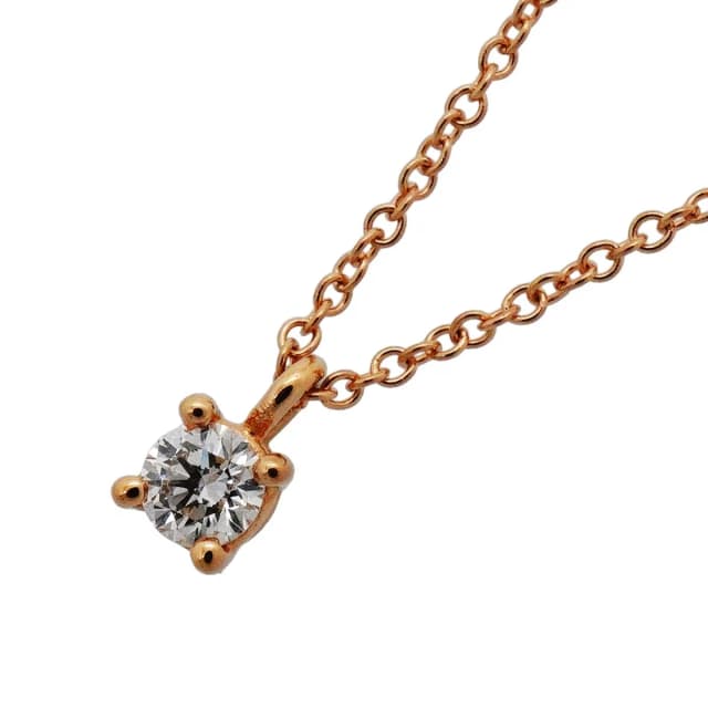 Tiffany & Co. Necklace Solitaire Pink Gold Diamond in Pink from The Reluxe, photo 1 of 1