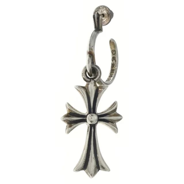 Chrome Hearts Tiny CH Cross Hoop Earrings Silver in Silver from The Reluxe, photo 1 of 1