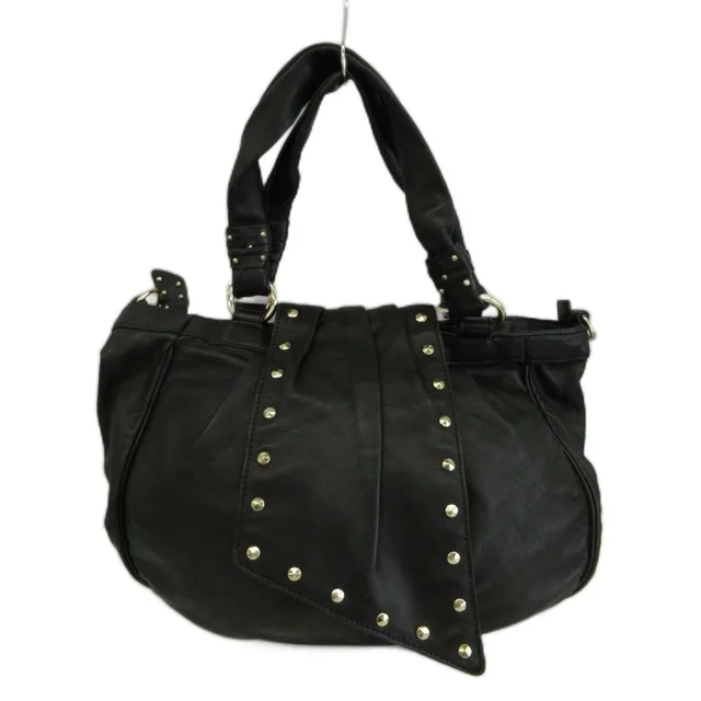 Max Mara Handbag Shoulder 2-Way Cowhide Leather Asymmetric Studs Black in Black Leather from The Reluxe, photo 1 of 1