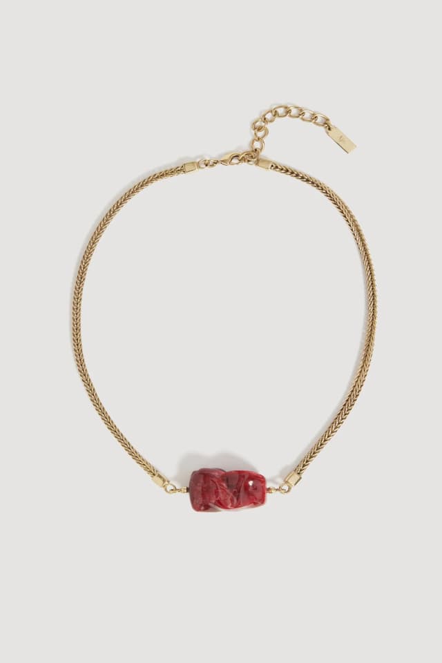 AJE Sienna Necklace in GOLD/RED, image 1 of 1 from Aje