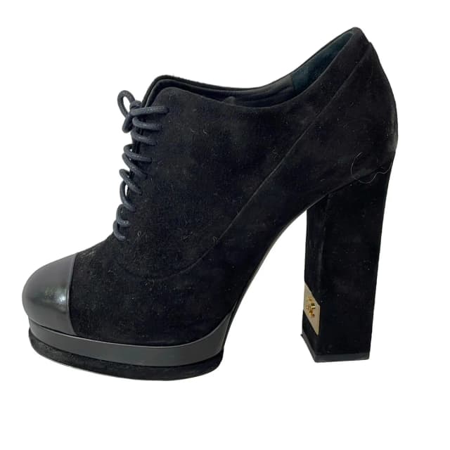 Chanel Booties 37C Black Leather Boots in Black Leather from The Reluxe, photo 1 of 1