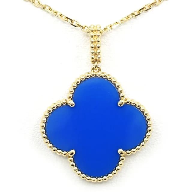 Van Cleef & Arpels 18k Yellow Gold Magic Alhambra Long Necklace Blue Agate in Blue from The Reluxe, photo 1 of 1