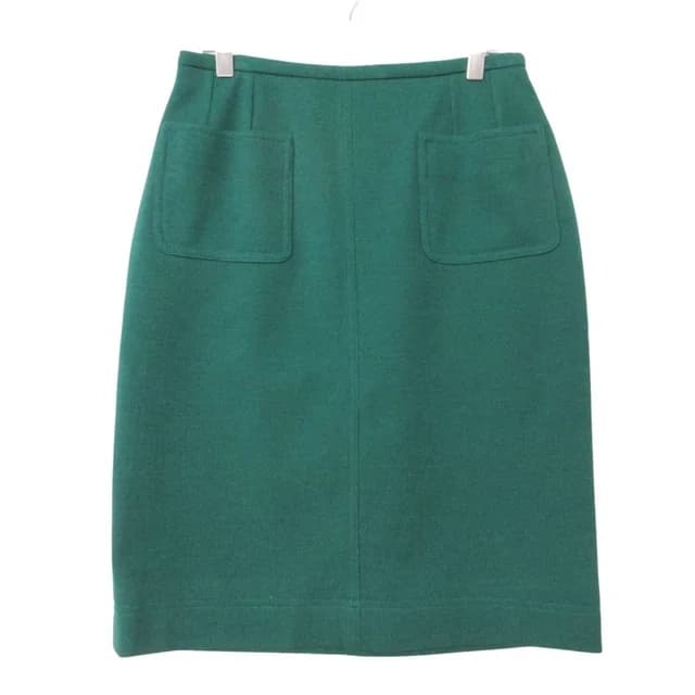 Chanel Skirt Vintage Wool Knit Tight Knee Length Green in Green Wool from The Reluxe, photo 1 of 1