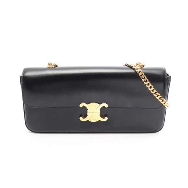 Celine Shoulder Bag Claude Triomphe Large Black Leather Chain in Black Leather from The Reluxe, photo 1 of 1