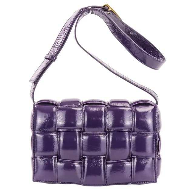 Bottega Veneta Padded Cassette Intrecciato Shoulder Bag Purple in Purple Woven leather from The Reluxe, photo 1 of 1