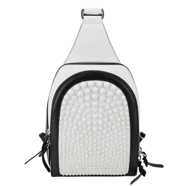 Christian Louboutin Loubifunk Leather Crossbody Bag White in White Leather from Dallas Designer Handbags, photo 1 of 1