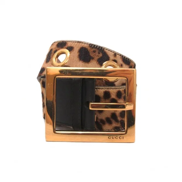 Gucci Wide Belt Calf Hair Leopard Square Buckle from The Reluxe, photo 1 of 1