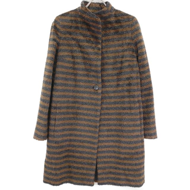 Max Mara Brown Black Alpaca Cowl Border Jagi Coat 42 in Black from The Reluxe, photo 1 of 1