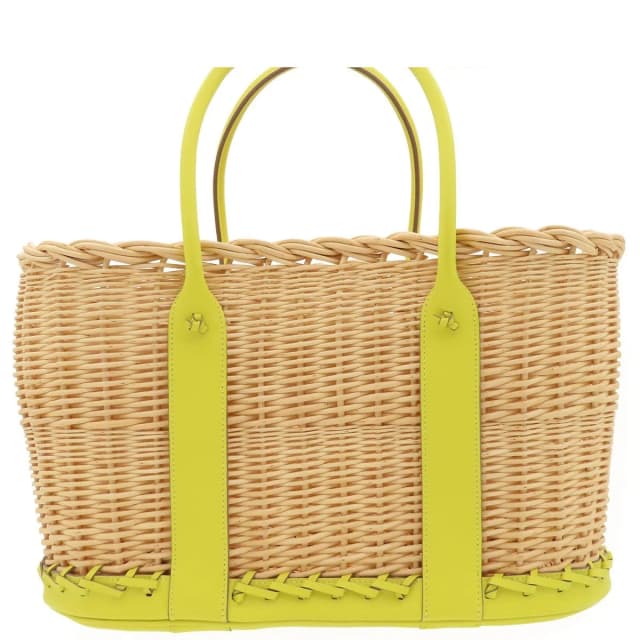 Hermès Garden Picnic Natural Lime Swift Rattan Tote Bag in Beige Swift leather from The Reluxe, photo 1 of 1