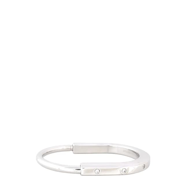 Tiffany & Co. Lock Diamond Accents 18k White Gold Bangle in White from Luxe.It.Fwd, photo 1 of 1