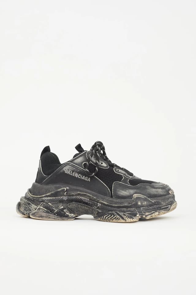 Balenciaga Distressed Triple S Sneaker in Leather from VSP Consignment, photo 1 of 1