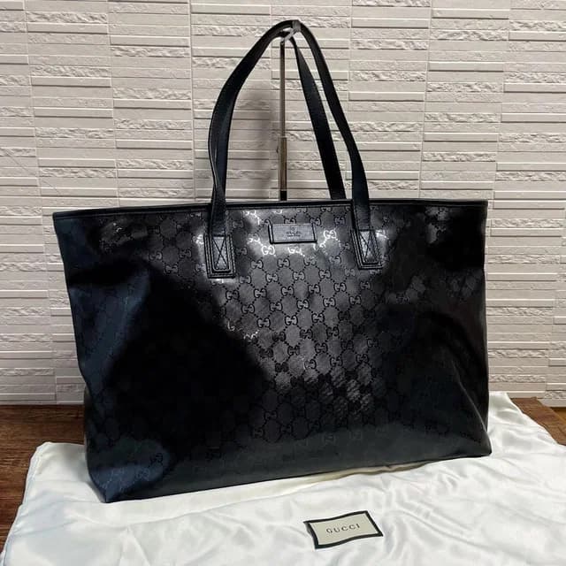 Gucci GG Supreme Hand Tote Bag Leather Black in Black Leather from The Reluxe, photo 1 of 1