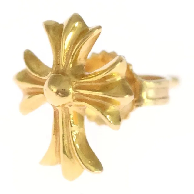 Chrome Hearts 22K No2 CH Cross Stud Earrings Gold in Gold from The Reluxe, photo 1 of 1