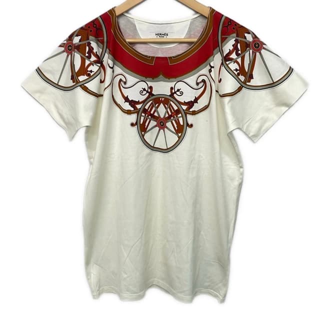 Hermès Short Sleeve T-Shirt White Red Multi 38 in White from The Reluxe, photo 1 of 1