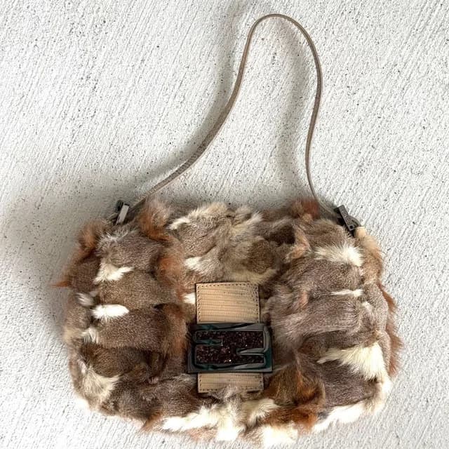 Fendi Mamma Baguette Rabbit Fur Shoulder Bag from The Reluxe, photo 1 of 1