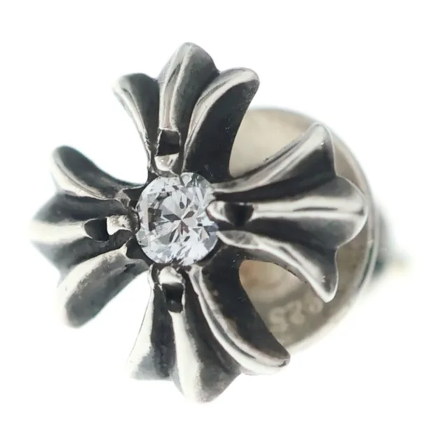 Chrome Hearts CH Pls Dia CH Plus Stud Earrings Silver in Silver from The Reluxe, photo 1 of 1