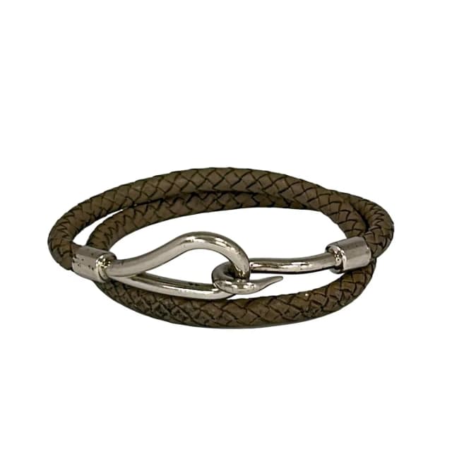 Hermès Bracelet Jumbo Leather Silver Gray Beige in Beige Leather from The Reluxe, photo 1 of 1
