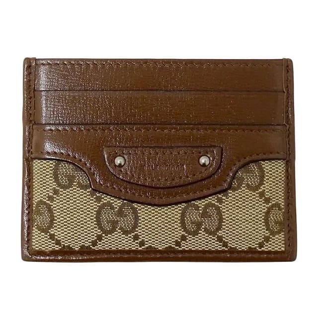 Gucci Card Case GG Canvas Leather Brown Beige Collaboration Business Holder in Brown Canvas from The Reluxe, photo 1 of 1