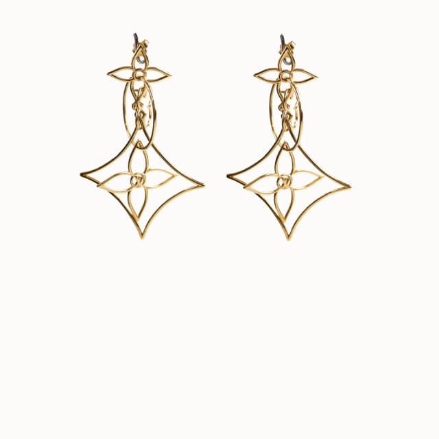 LV Twiggy Gold Stud Drop Earrings in Gold from The Purse Affair, photo 1 of 1