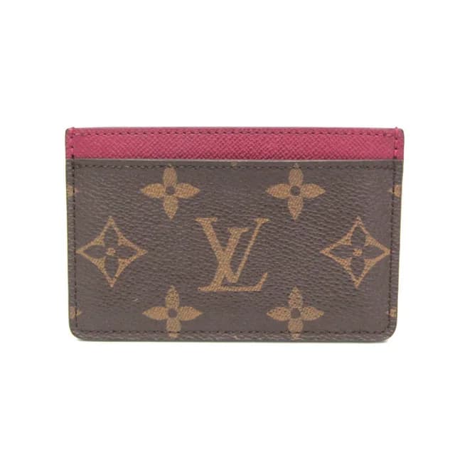 Louis Vuitton Simple Card Case M60703 Monogram Card Case Brown,Fuchsia in Brown/Fuchsia Monogram from Elady, photo 1 of 1