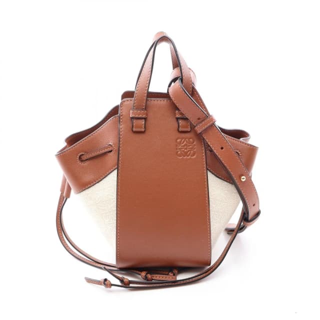 Loewe Handbag Hammock Drawstring Bag Mini 2-Way Natural Brown in Brown Canvas from The Reluxe, photo 1 of 1