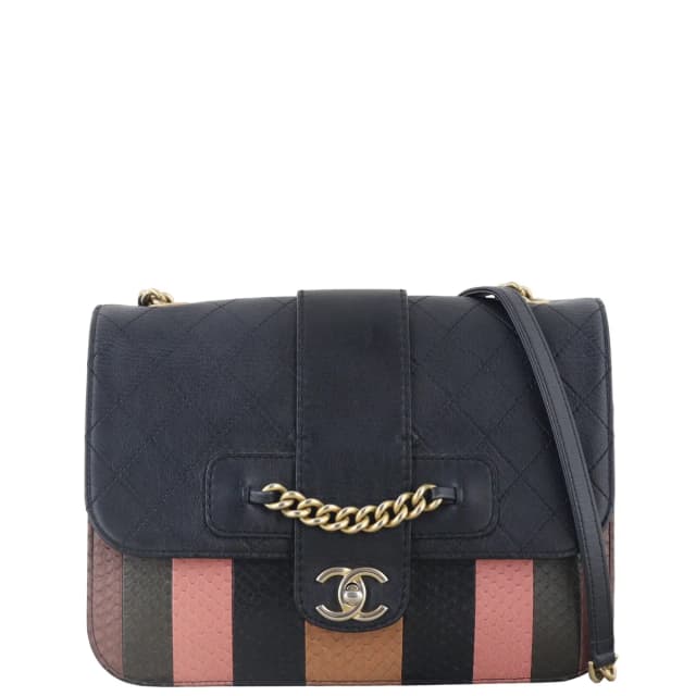 Chanel Front Chain Flap Bag Snakeskin in Calfskin from Luxe.It.Fwd, photo 1 of 1