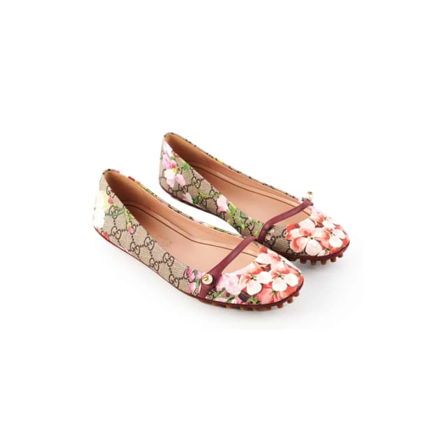 Gucci GG Supreme Blooms Ballet Flat (Size 38) in Canvas from The Purse Affair, photo 1 of 1