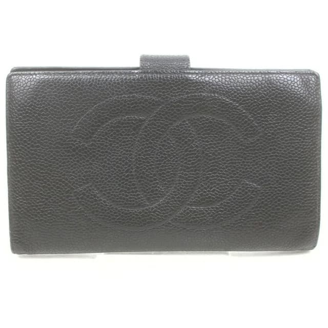 Chanel Black Caviar Logo CC Long Flap Wallet in Black Caviar leather from Bagriculture, photo 1 of 1