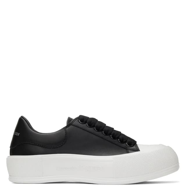 Alexander McQueen Deck Plimsoll Sneakers, Black/White, image 1 of 1 from Cultstatus