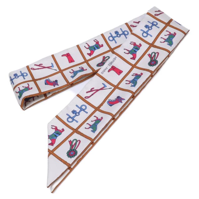 Hermès Couvertures Et Tenues de Jour Horsewear Silk Twilly Scarf in Silk from The Reluxe, photo 1 of 1