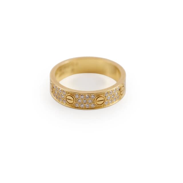 Cartier Classic Love Yellow Gold Pave Size 53 Ring in Yellow from The Purse Affair, photo 1 of 1