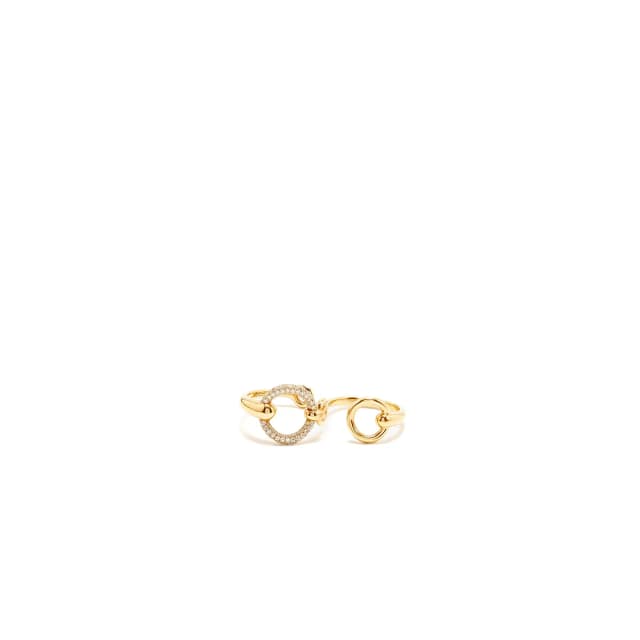 Hermès Size 56 Diler D’or Double Ring, Large Model, Rose Gold/Diamonds in Pink from EMIER, photo 1 of 1