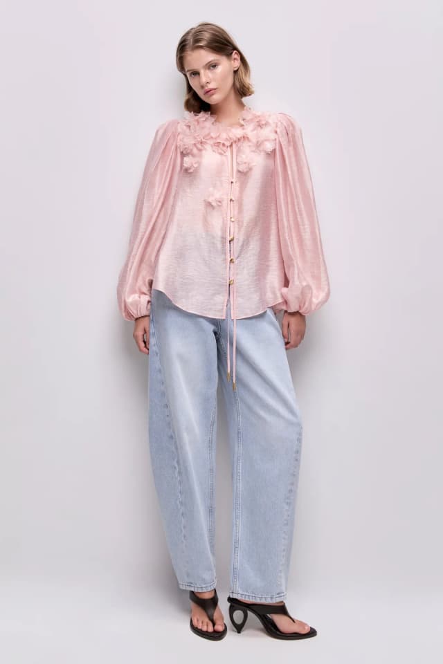 AJE Demi Blouse in TEA BLOSSOM, image 1 of 1 from Aje